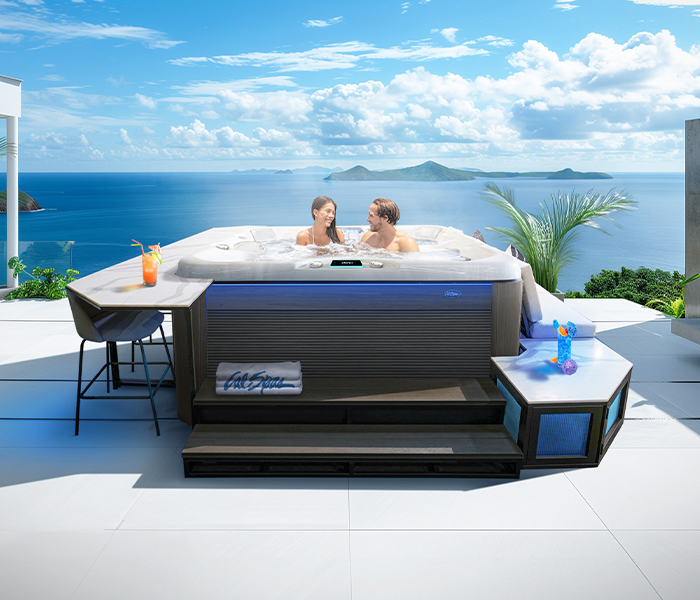 Calspas hot tub being used in a family setting - Davis